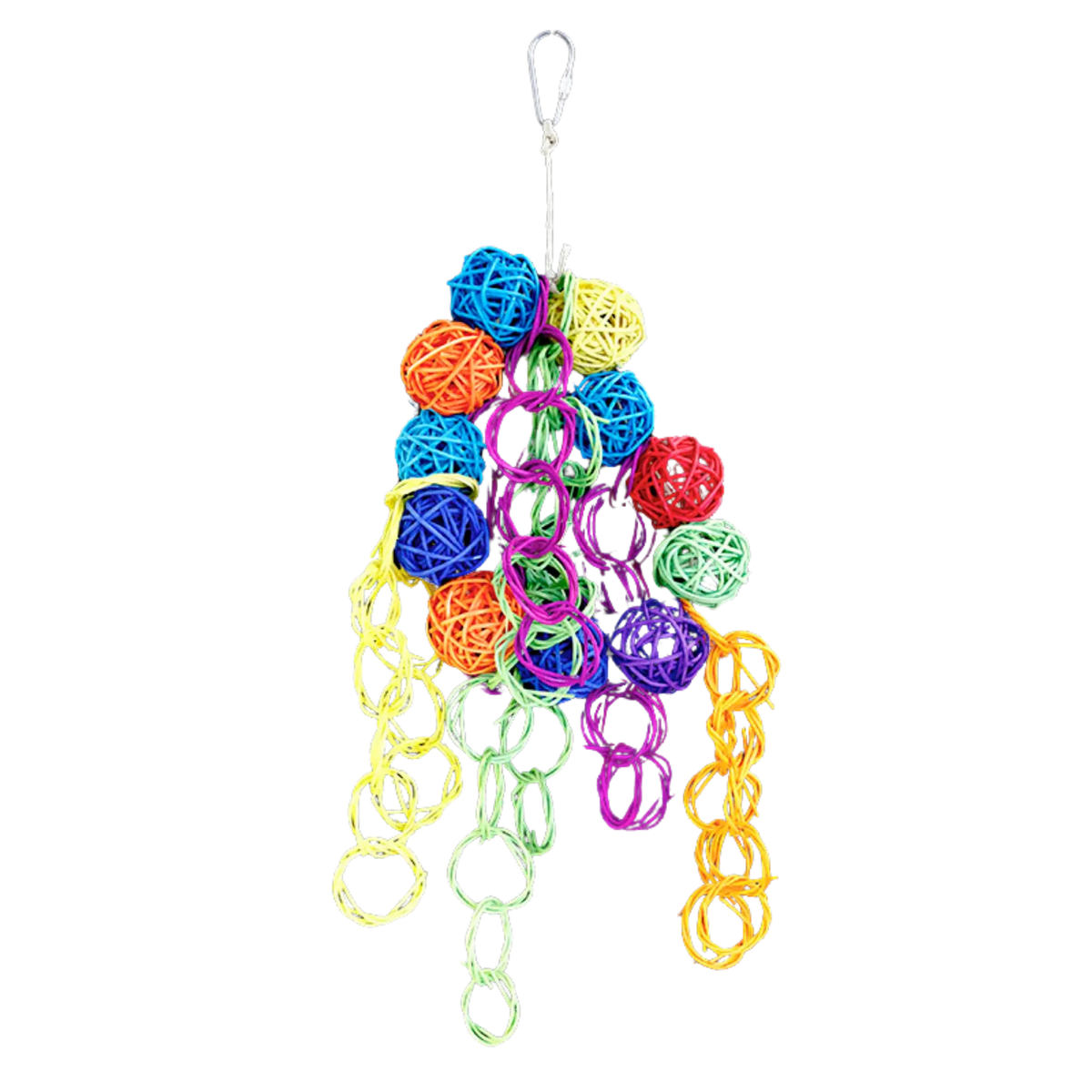 Hanging Coloured Cane Balls and Coloured Rings Bird Toy