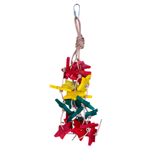 Hanging Coloured Stars Bird Toy