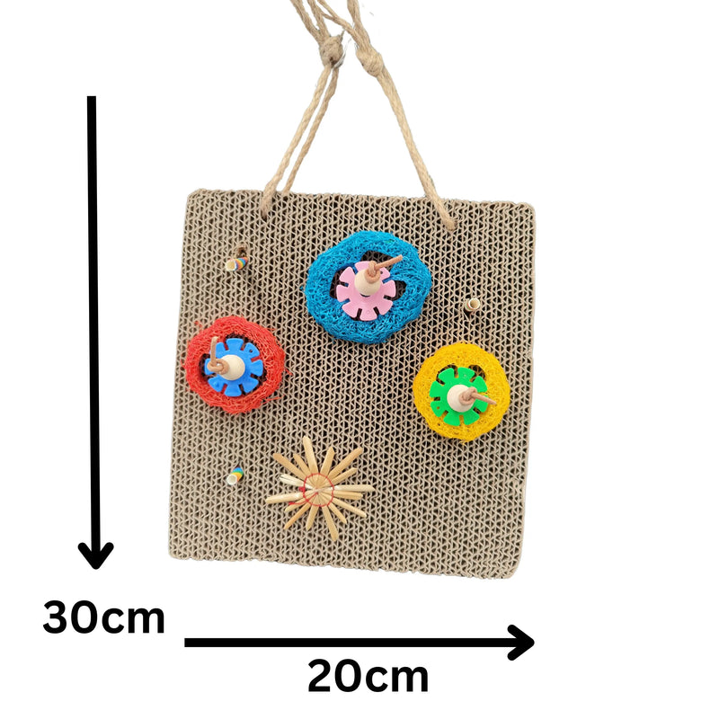 Hanging Cardboard with Lufa Bird Toy