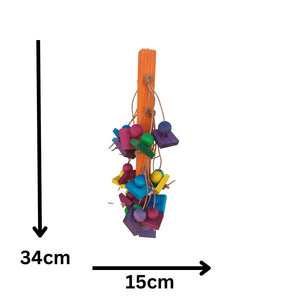 Hanging Colour Wood Bird Toy