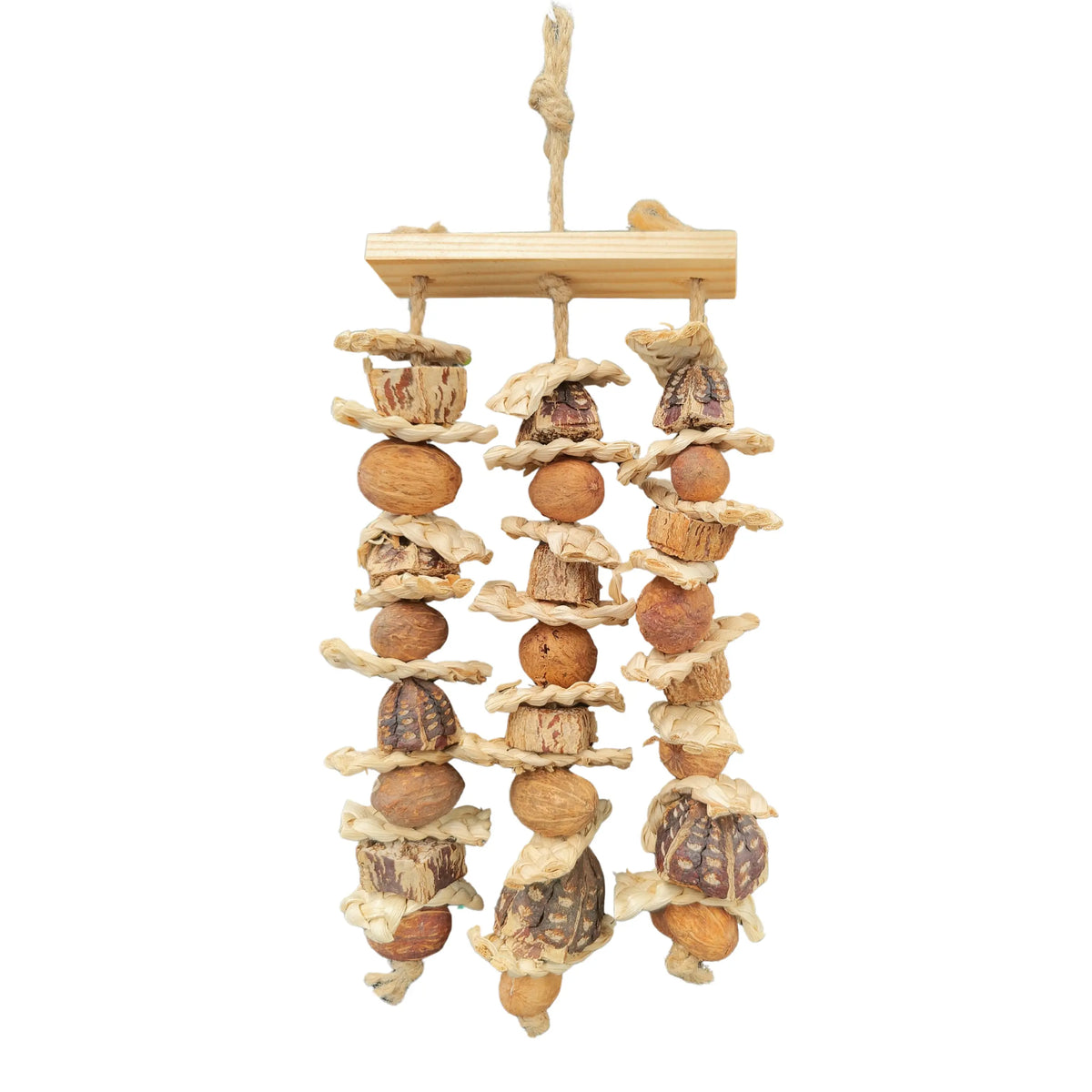 Hanging Mahogony and Nuts Bird Toy