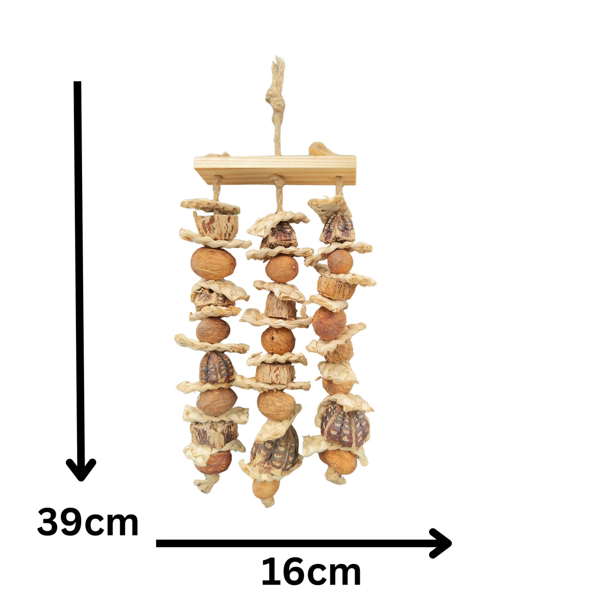 Hanging Mahogony and Nuts Bird Toy