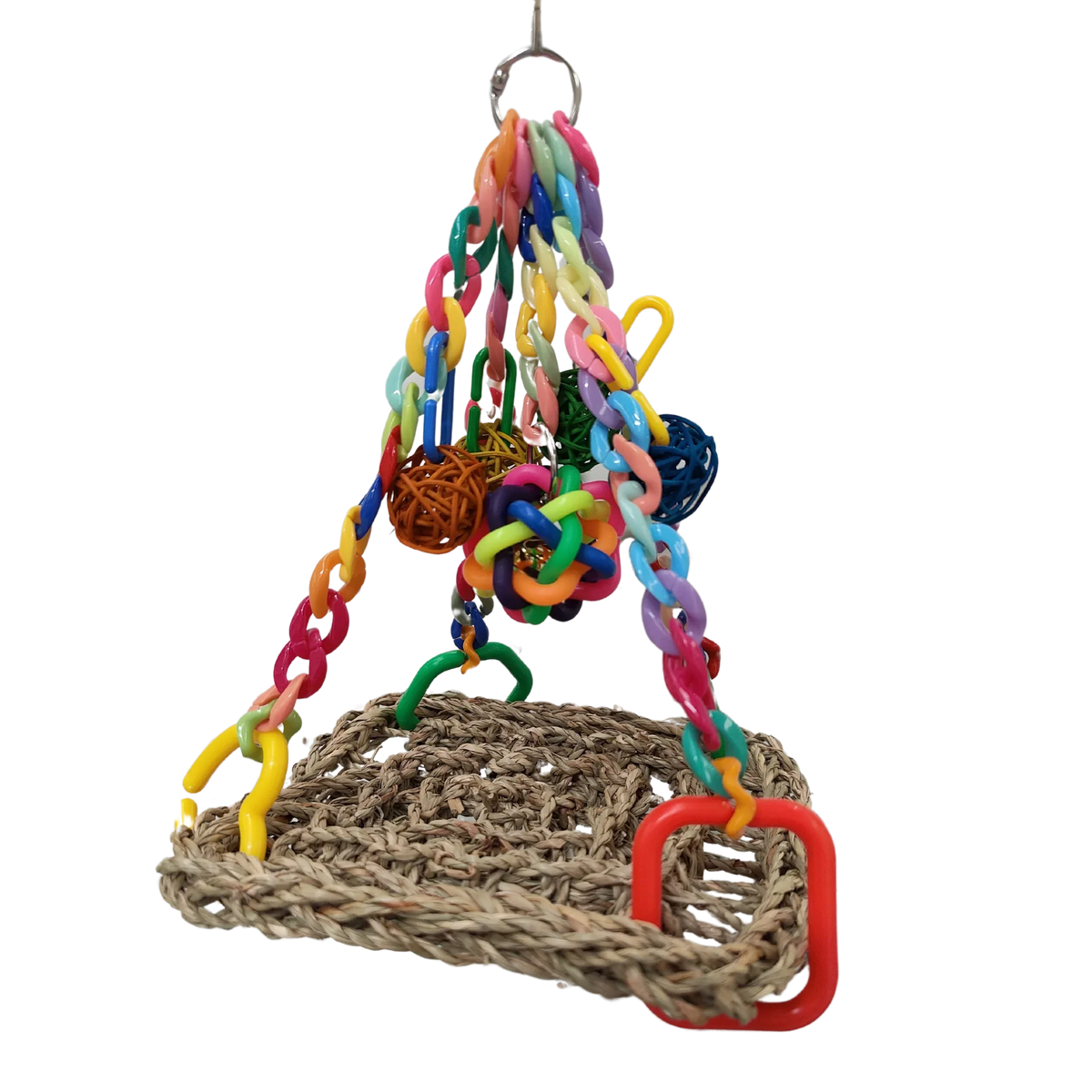 Hanging Mat with Cane Ball Bird Toy