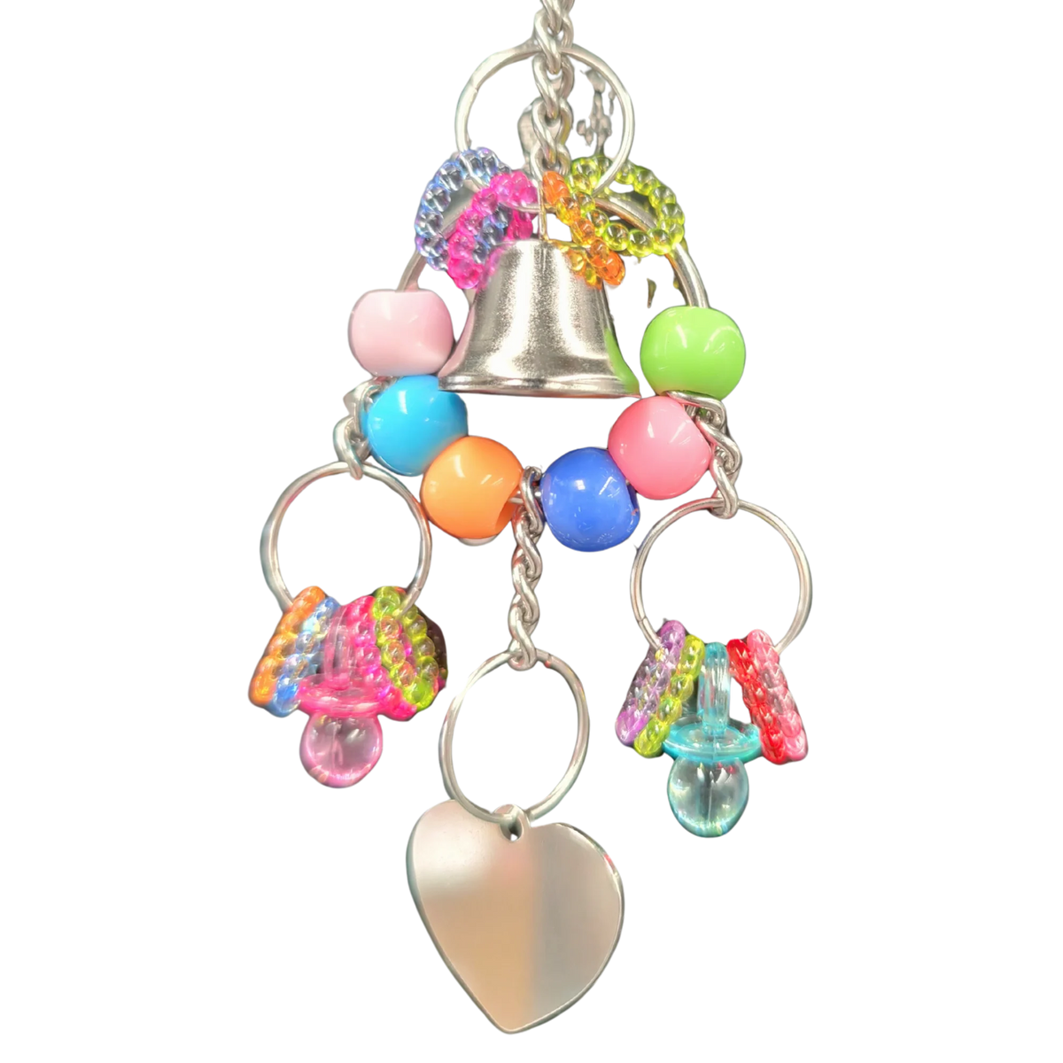 Hanging Metal Heart Bird Toy