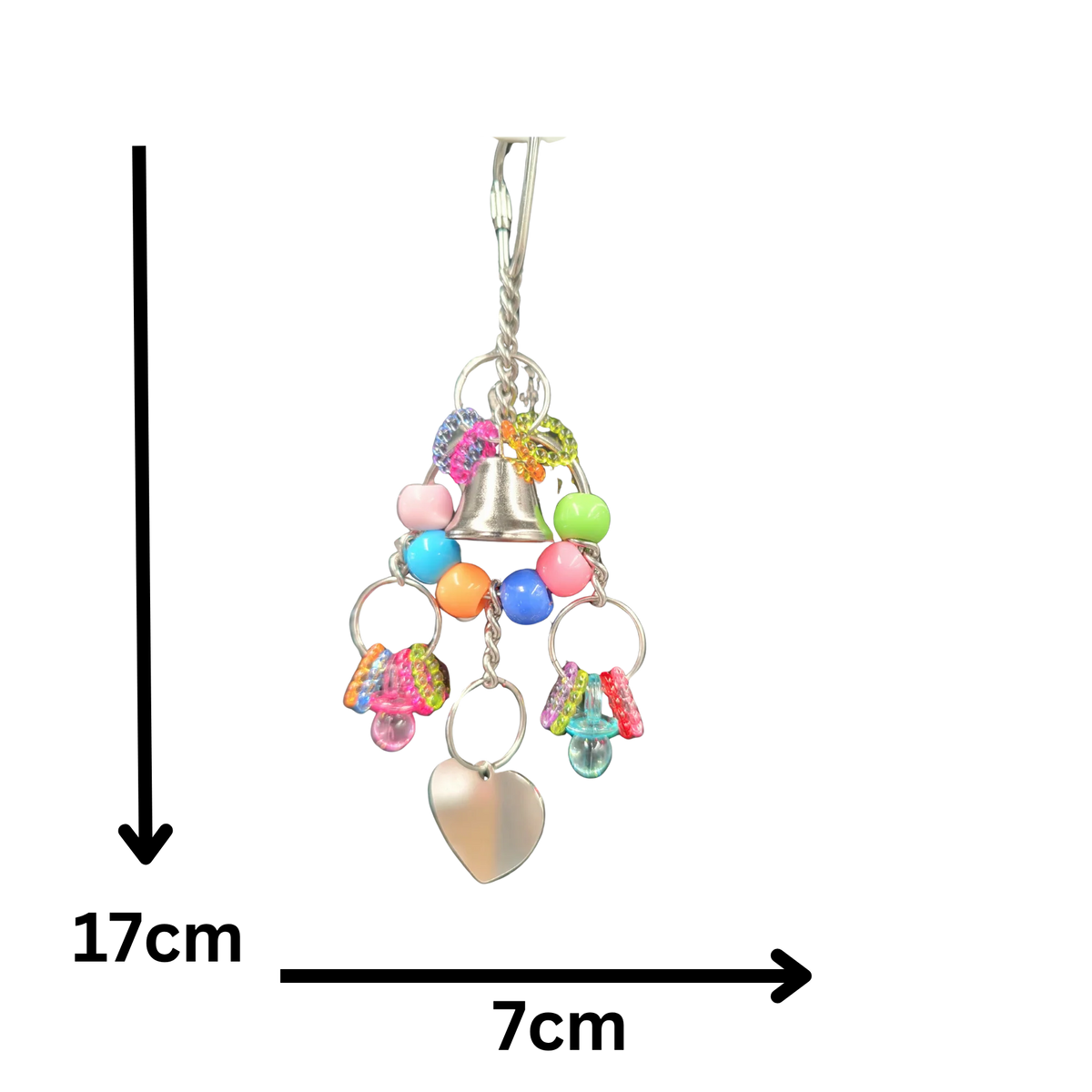 Hanging Metal Heart Bird Toy
