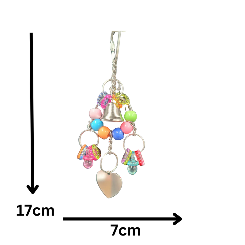 Hanging Metal Heart Bird Toy