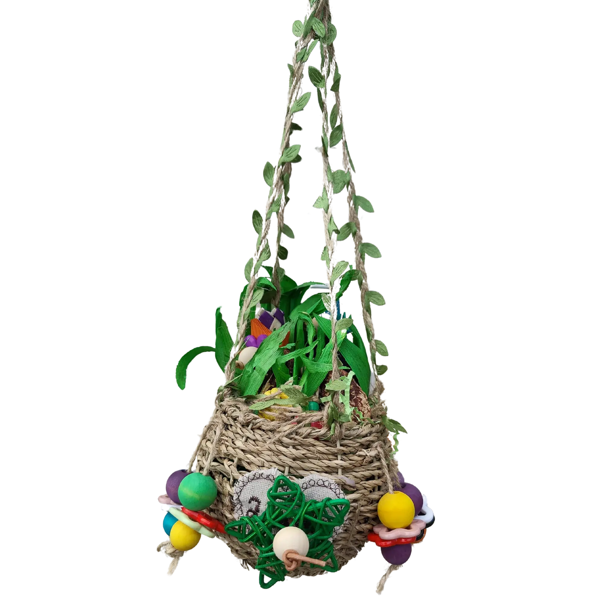 Hanging Plant Basket Bird Toy
