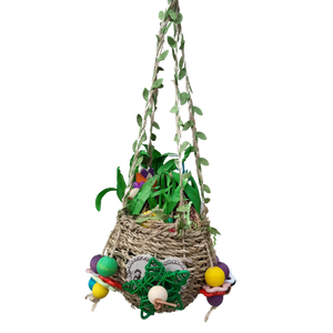 Hanging Plant Basket Bird Toy