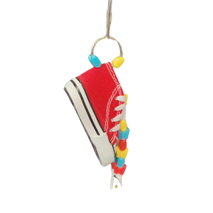 Hanging Shoe with Beads Bird Toy