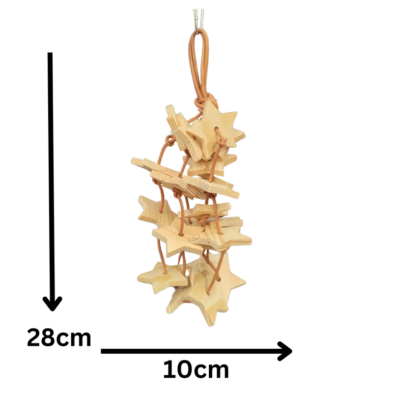Hanging Wooden Stars Bird Toy