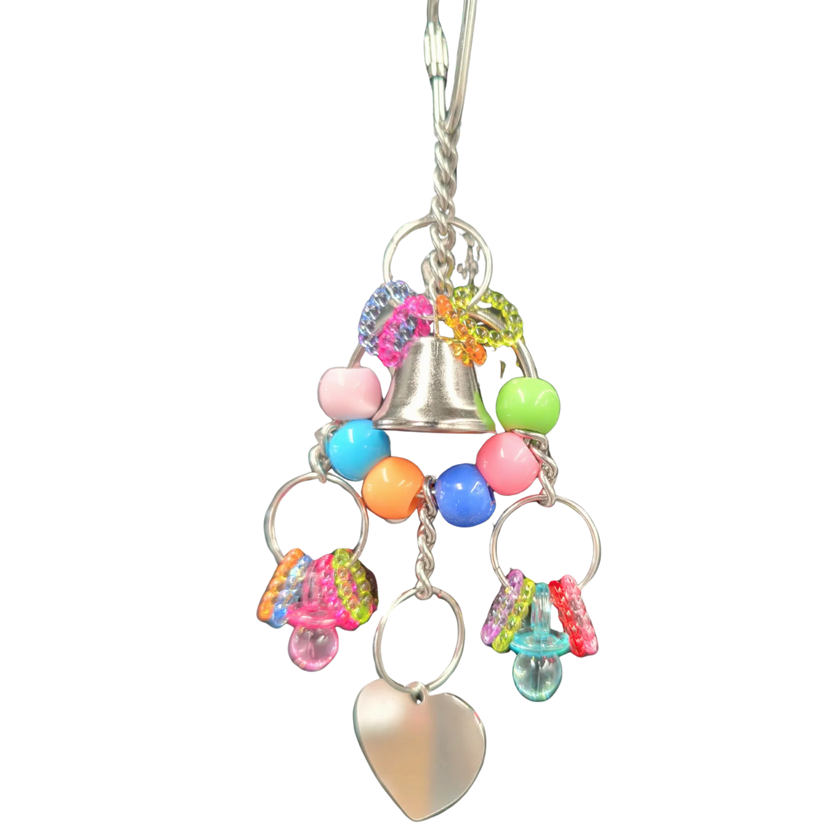 Hanging Metal Heart Bird Toy