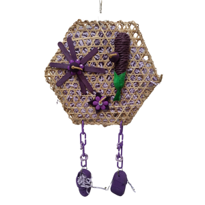 Hexagon with Hanging Crocs Bird Toy