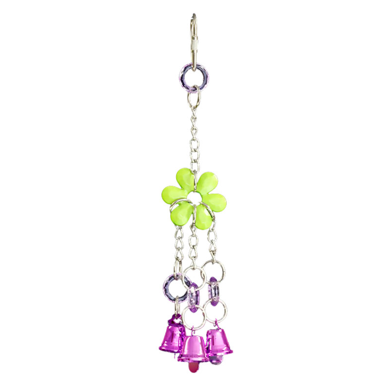 Large Flower Bead with 3 Coloured Bells Bird Toy Lou Lou Bells Bird Toys