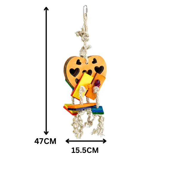 Large Cardboard Heart Bird Toy