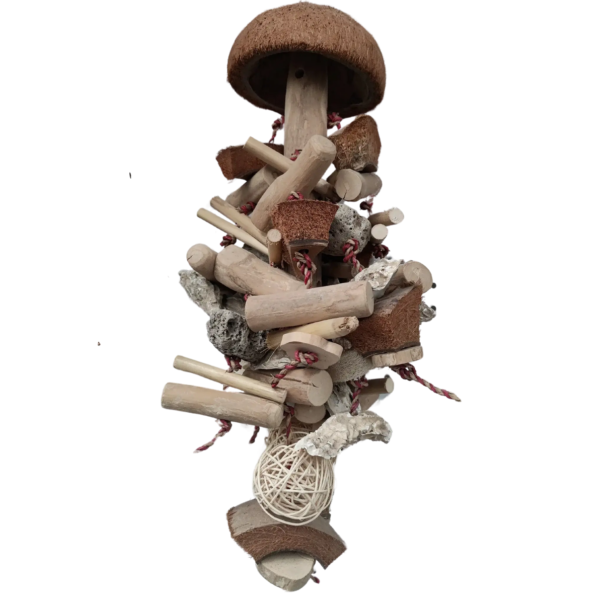 Large Coconut Chew Bird Toy