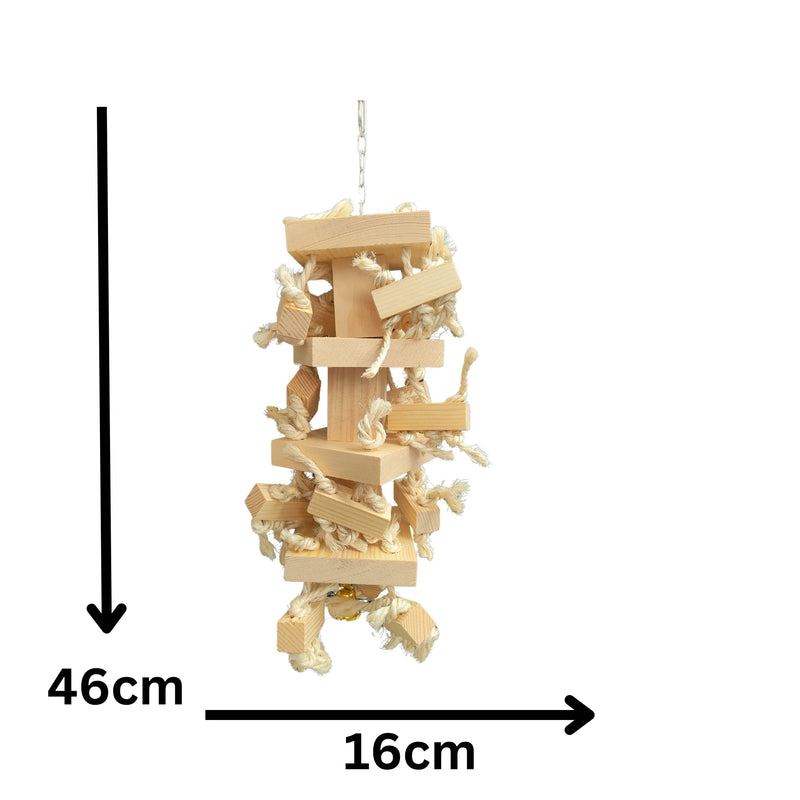 Large Natural Wood Blocks Bird Toys