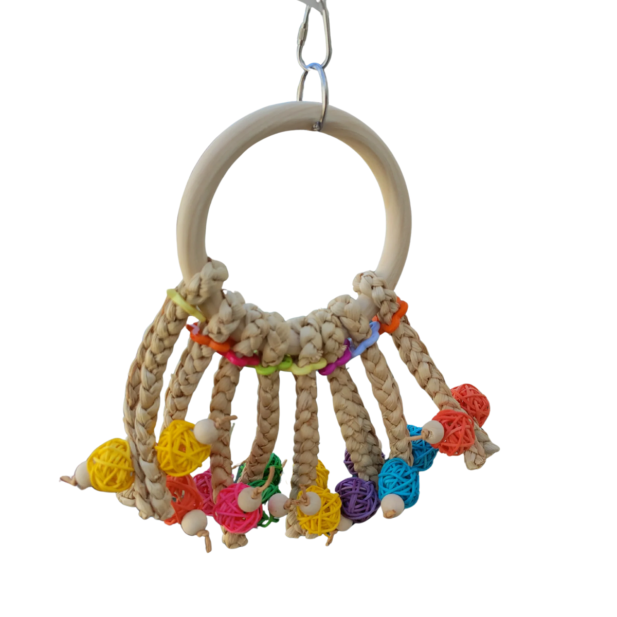 Large Ring with Cane Balls Bird Toy
