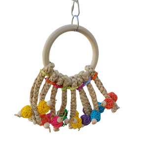 Large Ring with Cane Balls Bird Toy