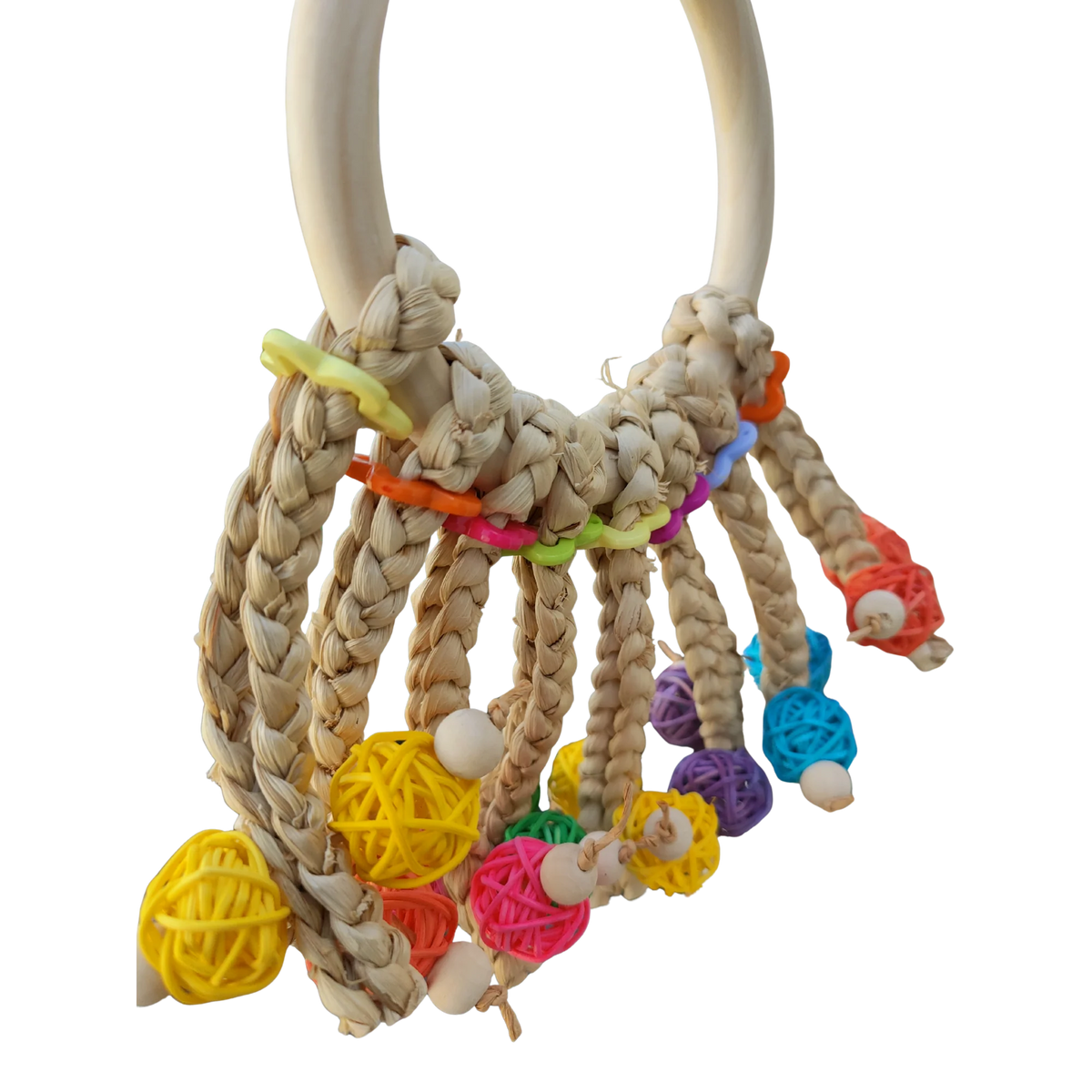 Large Ring with Cane Balls Bird Toy