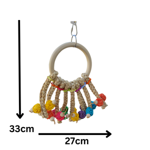 Large Ring with Cane Balls Bird Toy