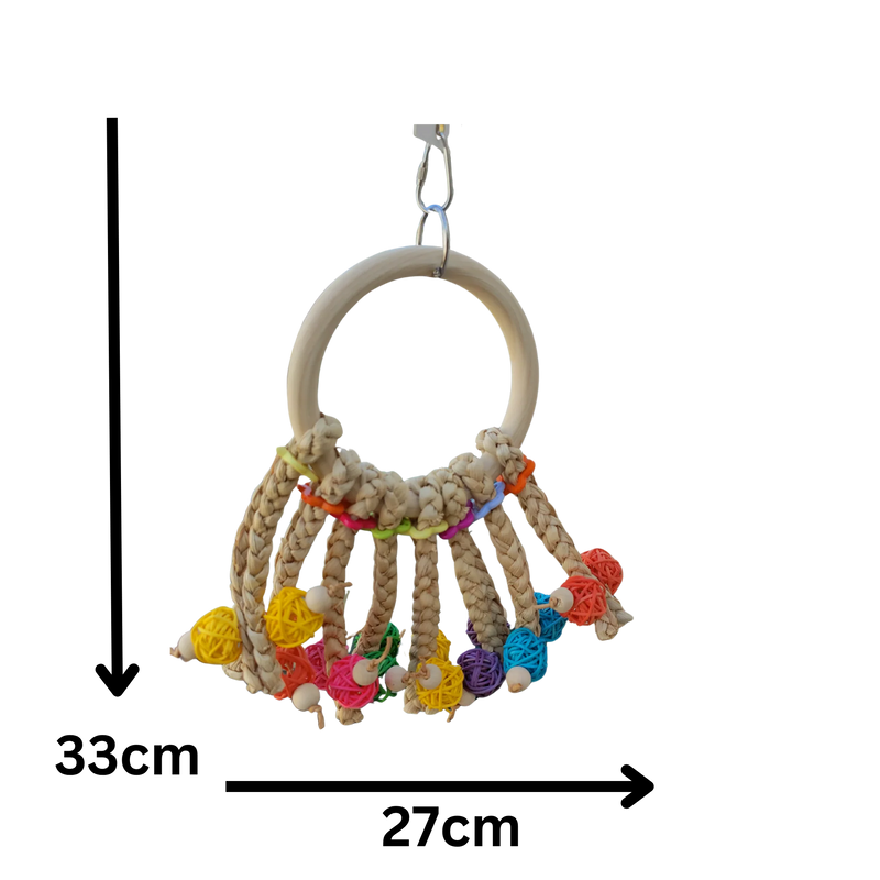 Large Ring with Cane Balls Bird Toy