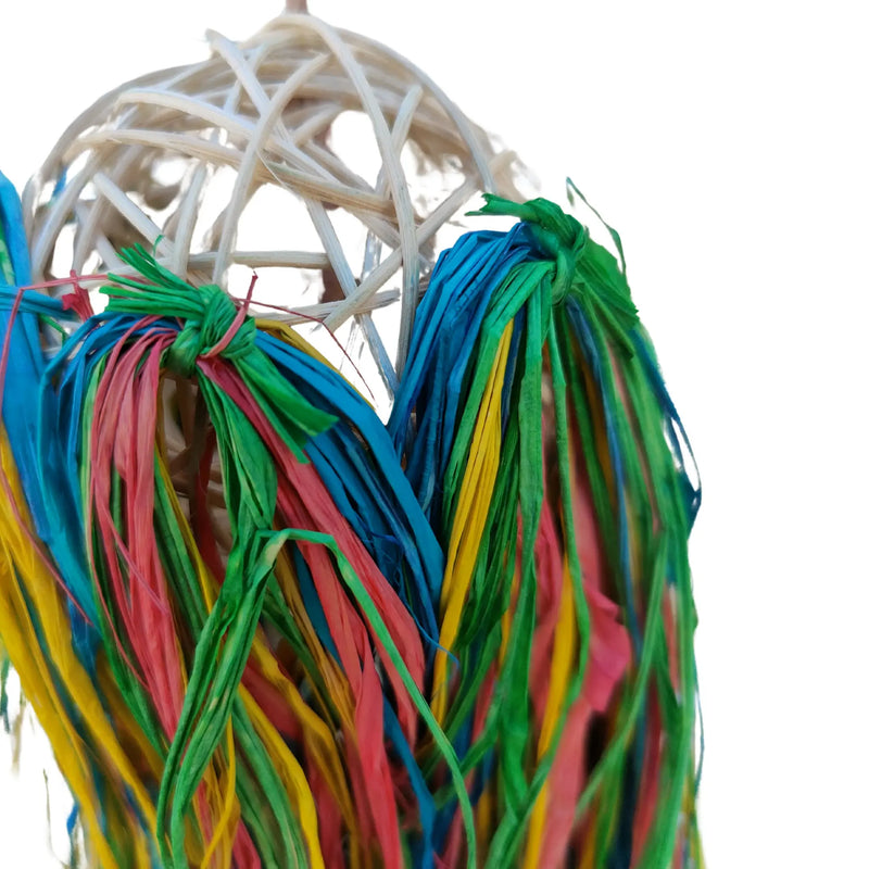 Large Shaggy Cane Ball Bird Toy