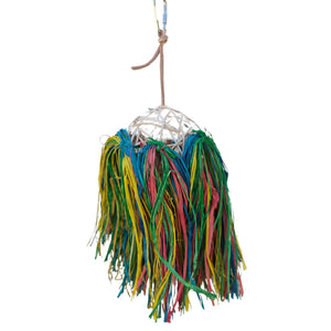 Large Shaggy Cane Ball Bird Toy
