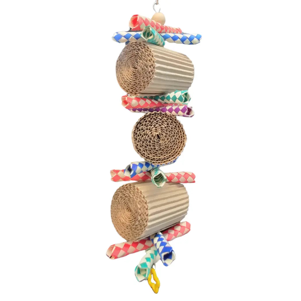 Large Tripple Cardboard Rolls Bird Toy