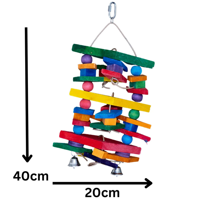 Large Wood Diamond Bird Toy