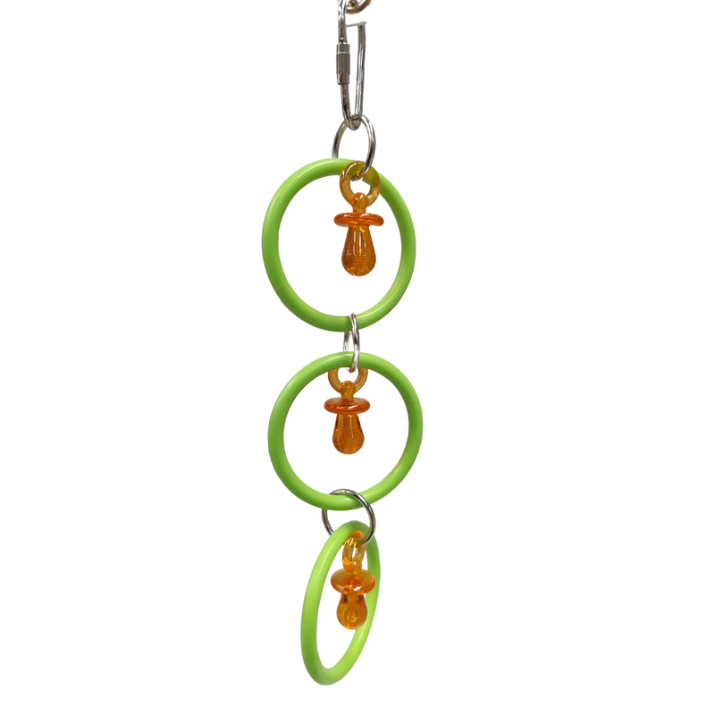 Medium Hanging Rings with Bling Bird Toy