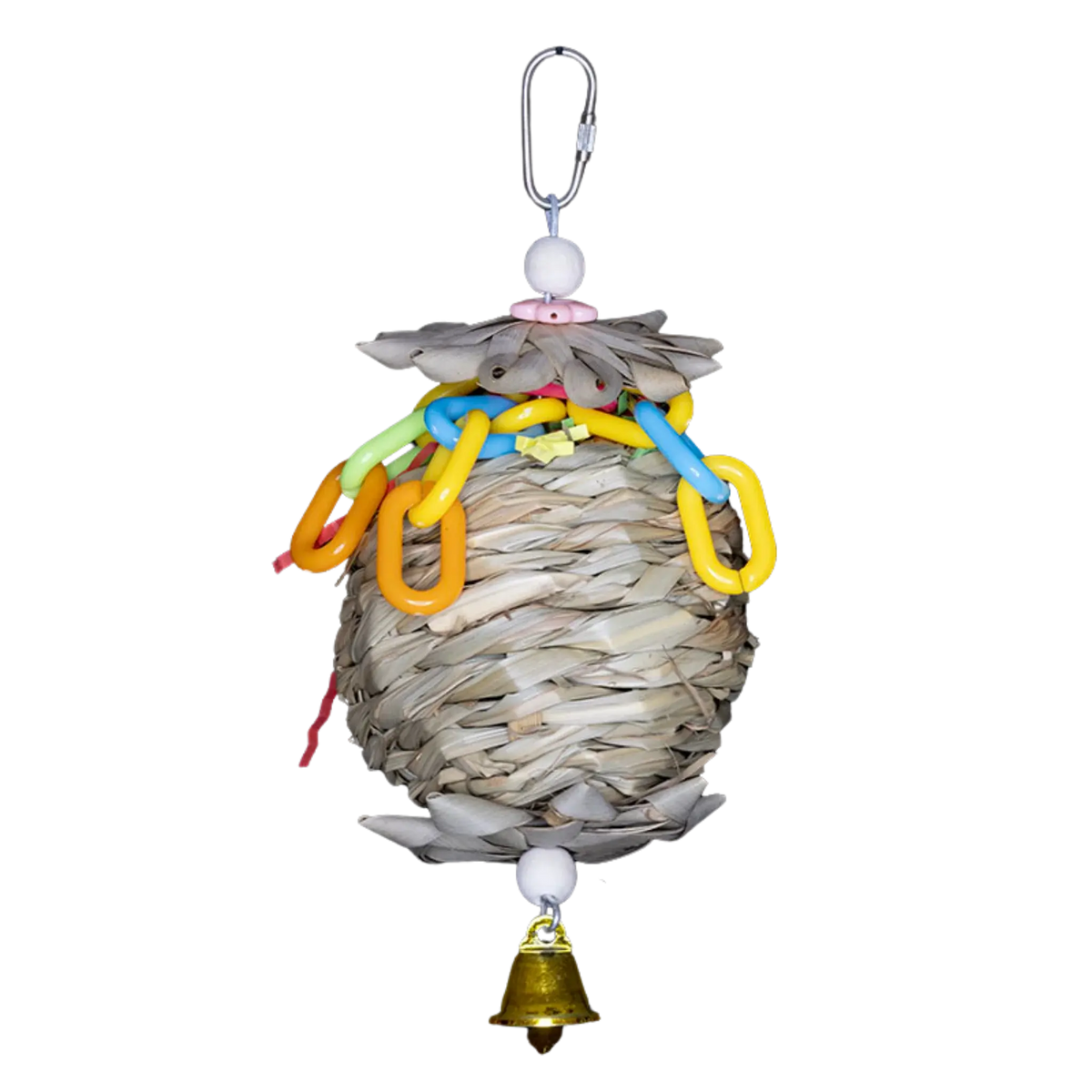 Natural Ball with Two Palm Flowers Bird Toy