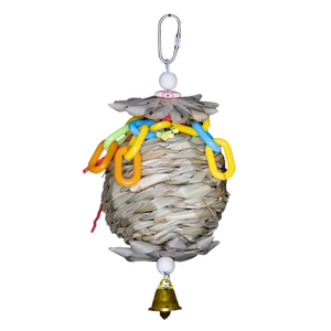 Natural Ball with Two Palm Flowers Bird Toy