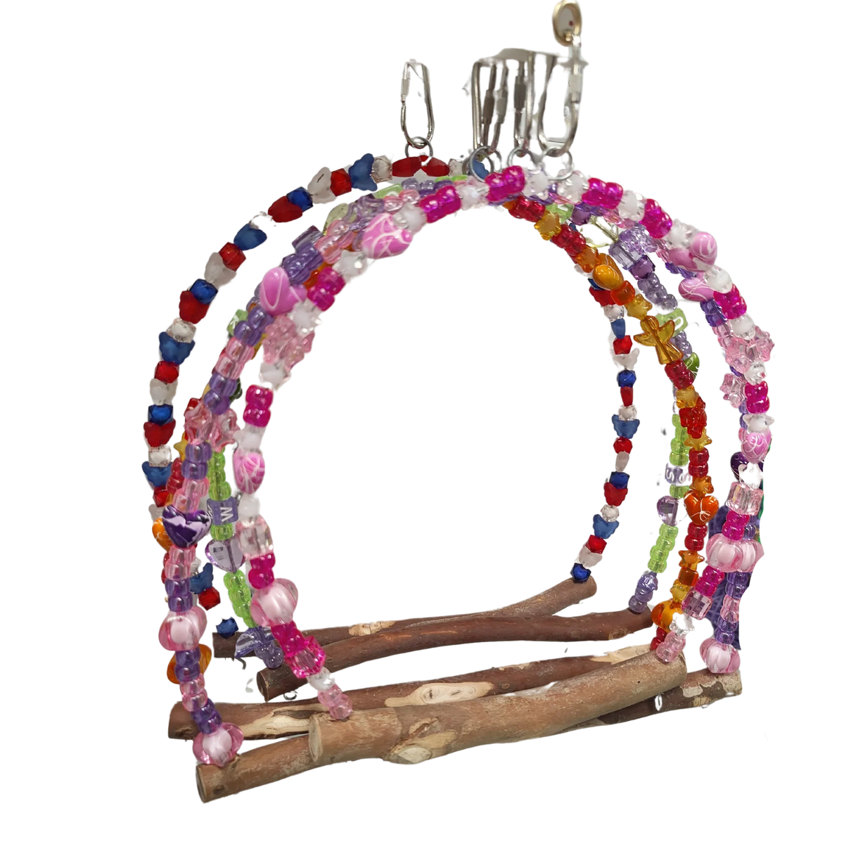 Natural Swing with Beads Bird Toy