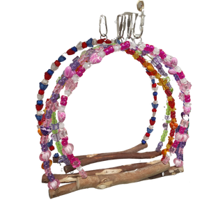 Natural Swing with Beads Bird Toy