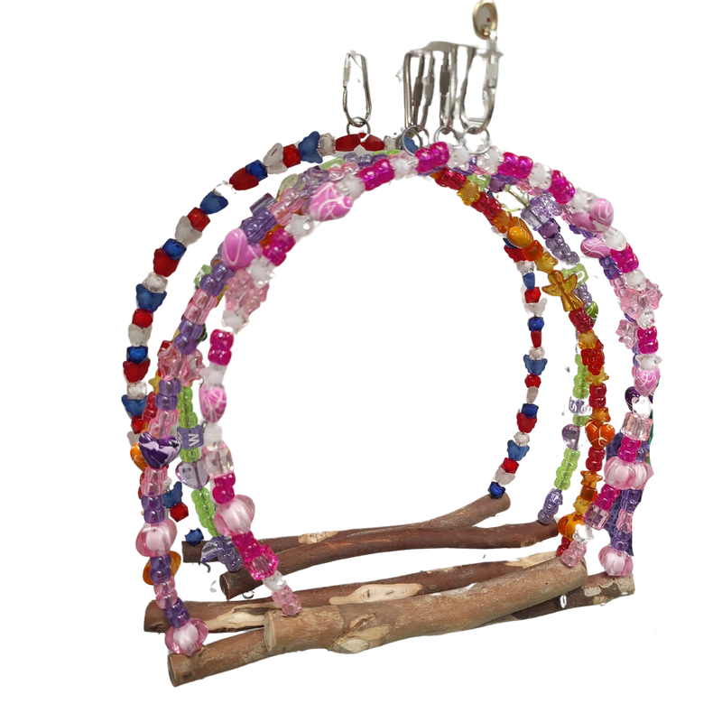 Natural Swing with Beads Bird Toy