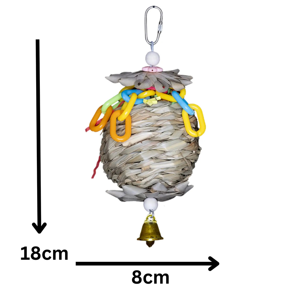 Natural Ball with Two Palm Flowers Bird Toy