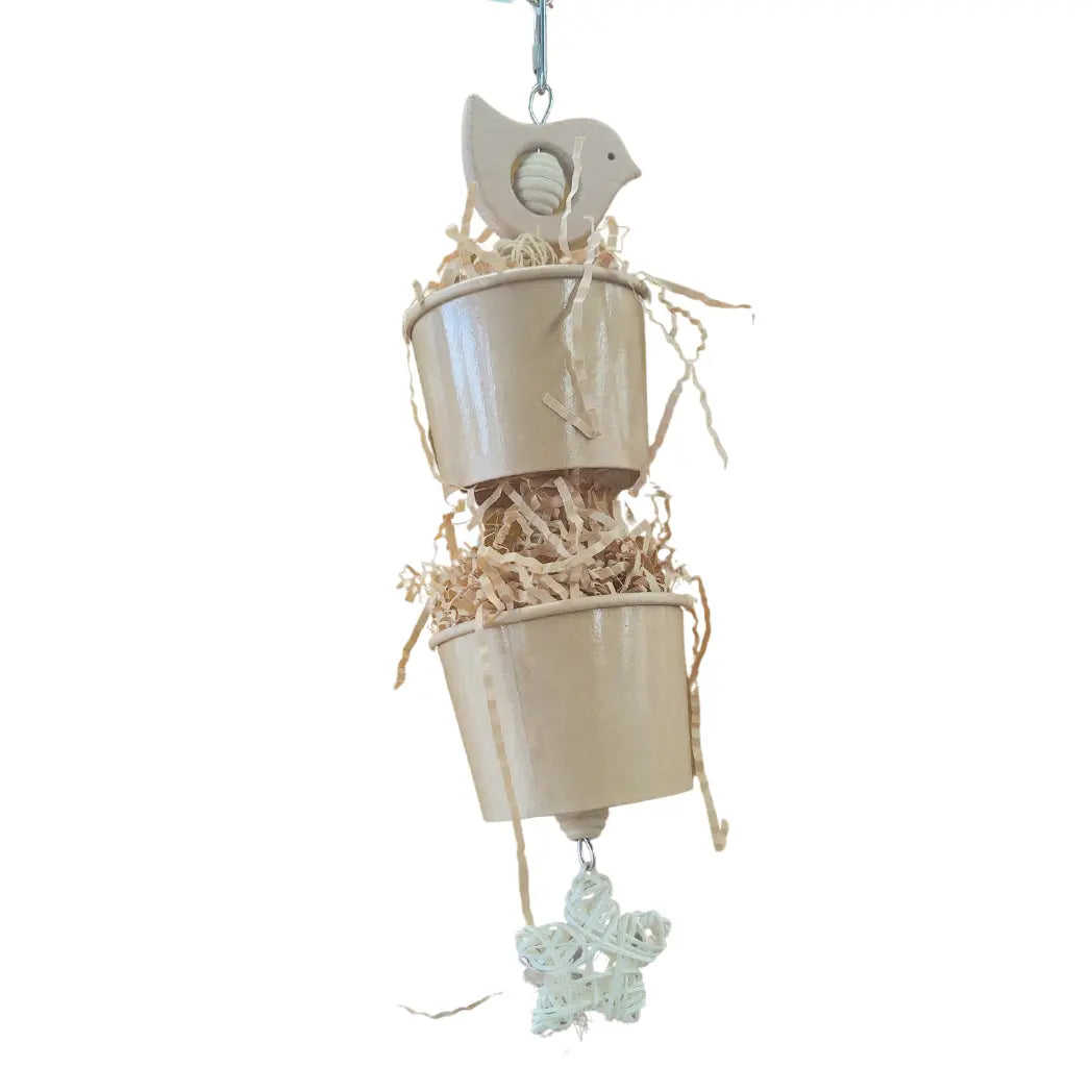Natural Birdie or Elephant Cup Bird Toy
