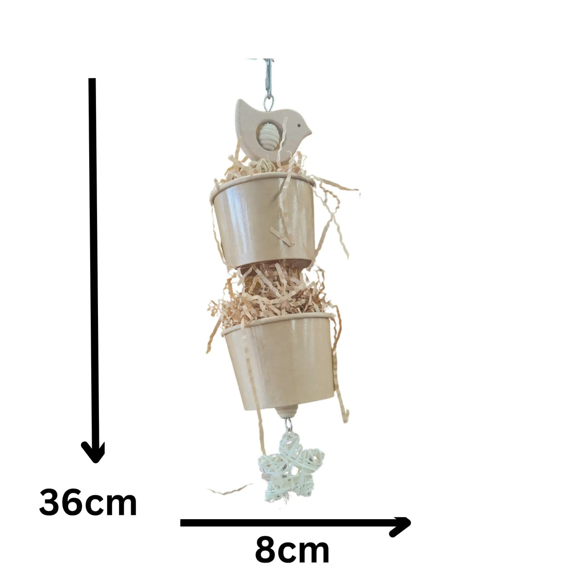 Natural Birdie or Elephant Cup Bird Toy