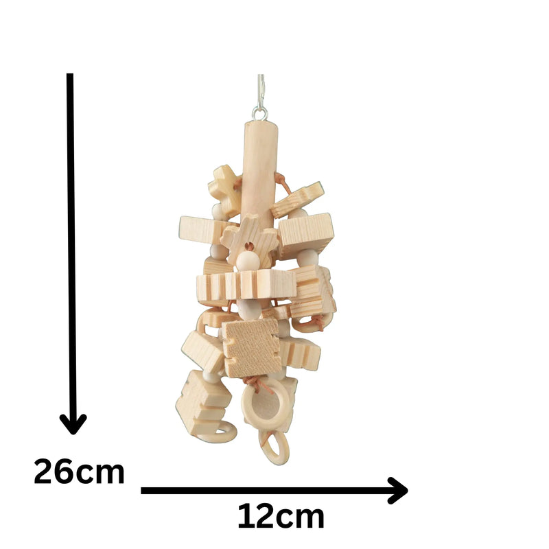 Natural Groovy Block Bird Toy
