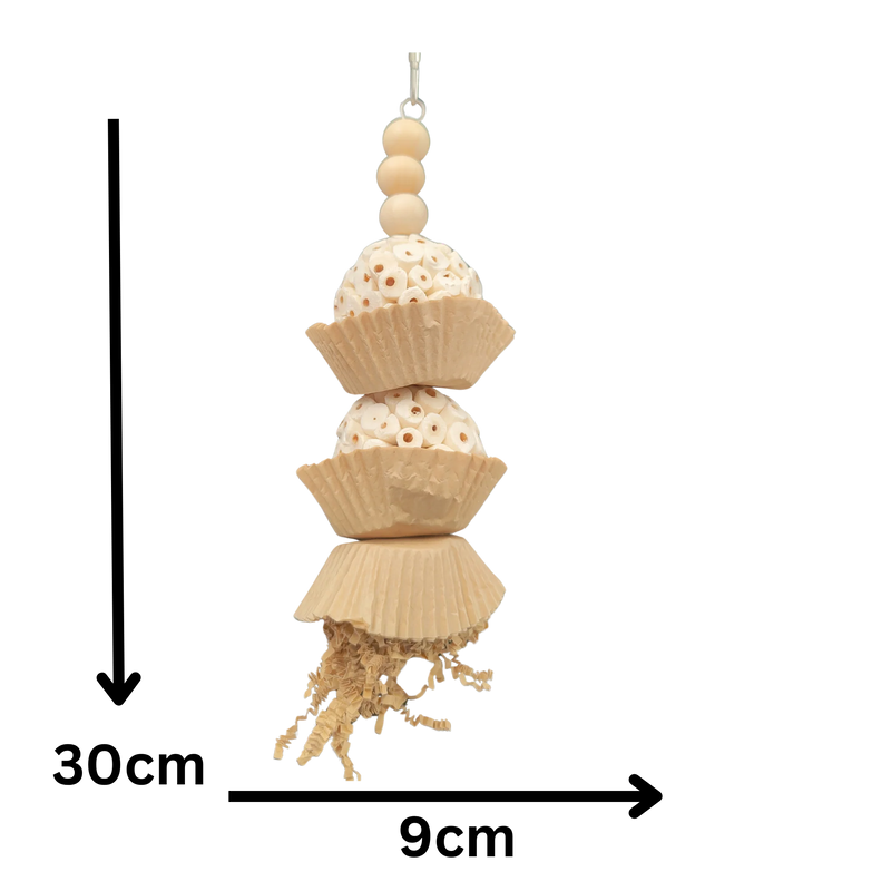Natural Sola Cup Cake Bird Toy
