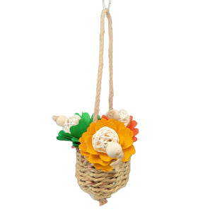 Nest of Flowers Coloured Bird Toy