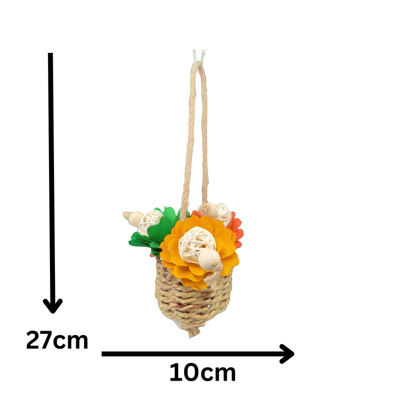 Nest of Flowers Coloured Bird Toy