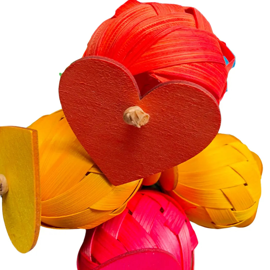 Paper Balls and Hearts Bird Toy