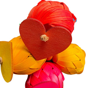 Paper Balls and Hearts Bird Toy