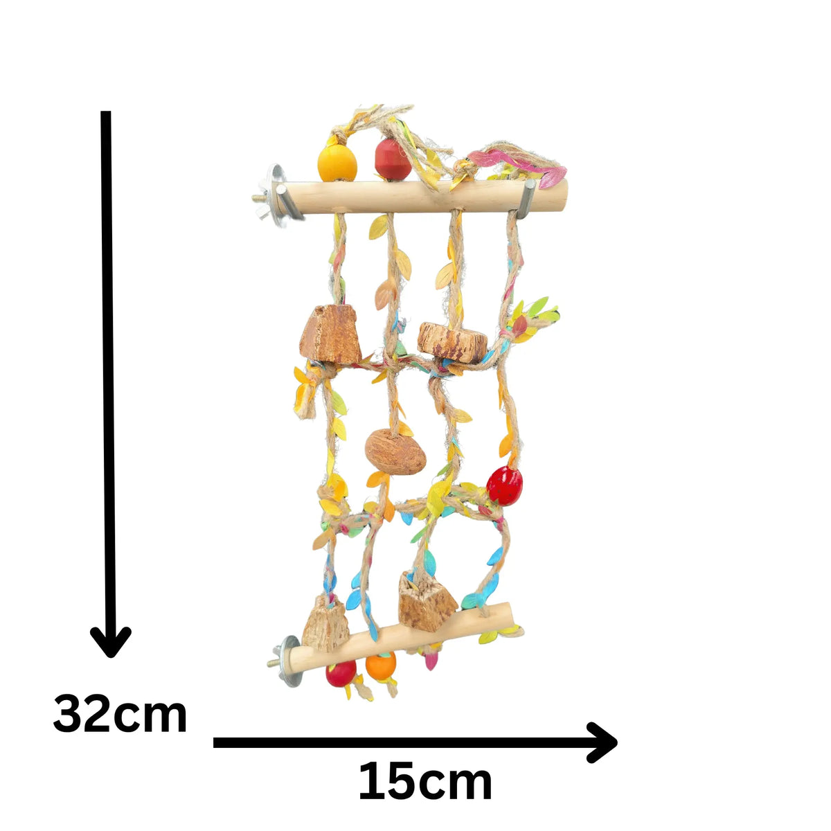 Perches with Hanging Net Bird Toy