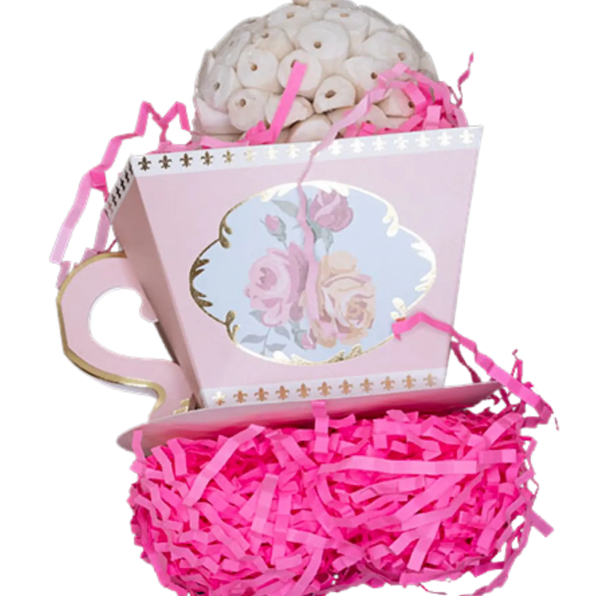 Pink Or Blue Tea Cup Bird Toy