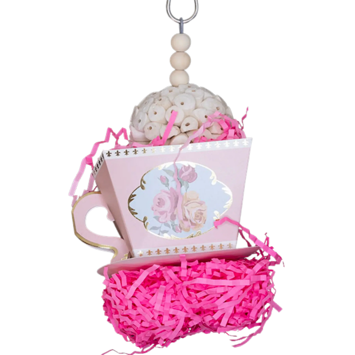 Pink Or Blue Tea Cup Bird Toy