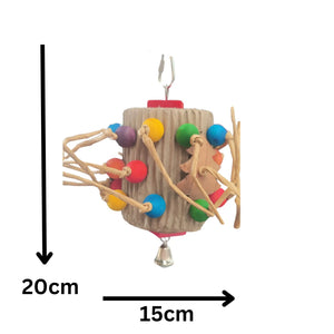 Rolled Cardboard with Beads Bird Toy