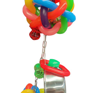 Rubber Balls and Clangers Bird Toy