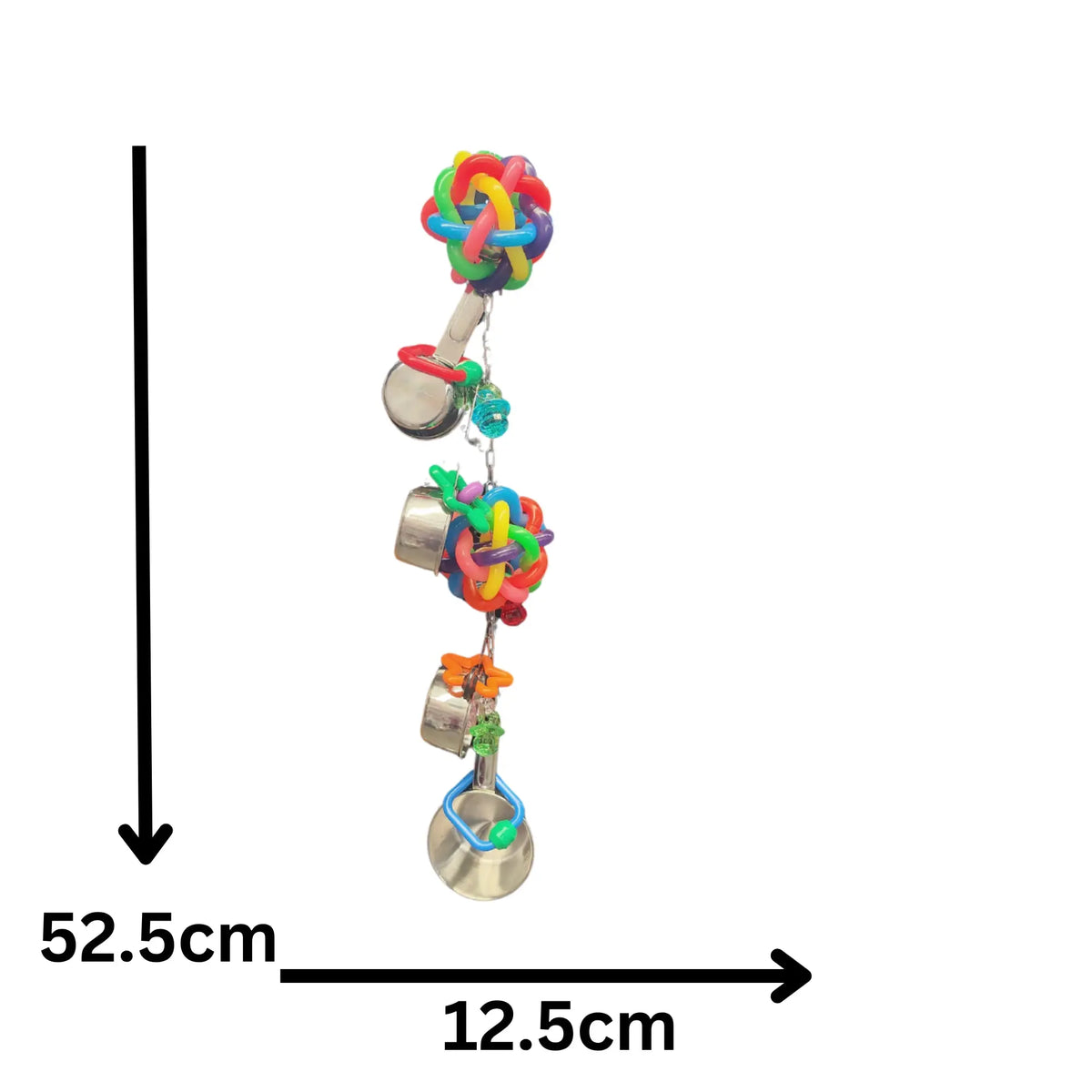 Rubber Balls and Clangers Bird Toy